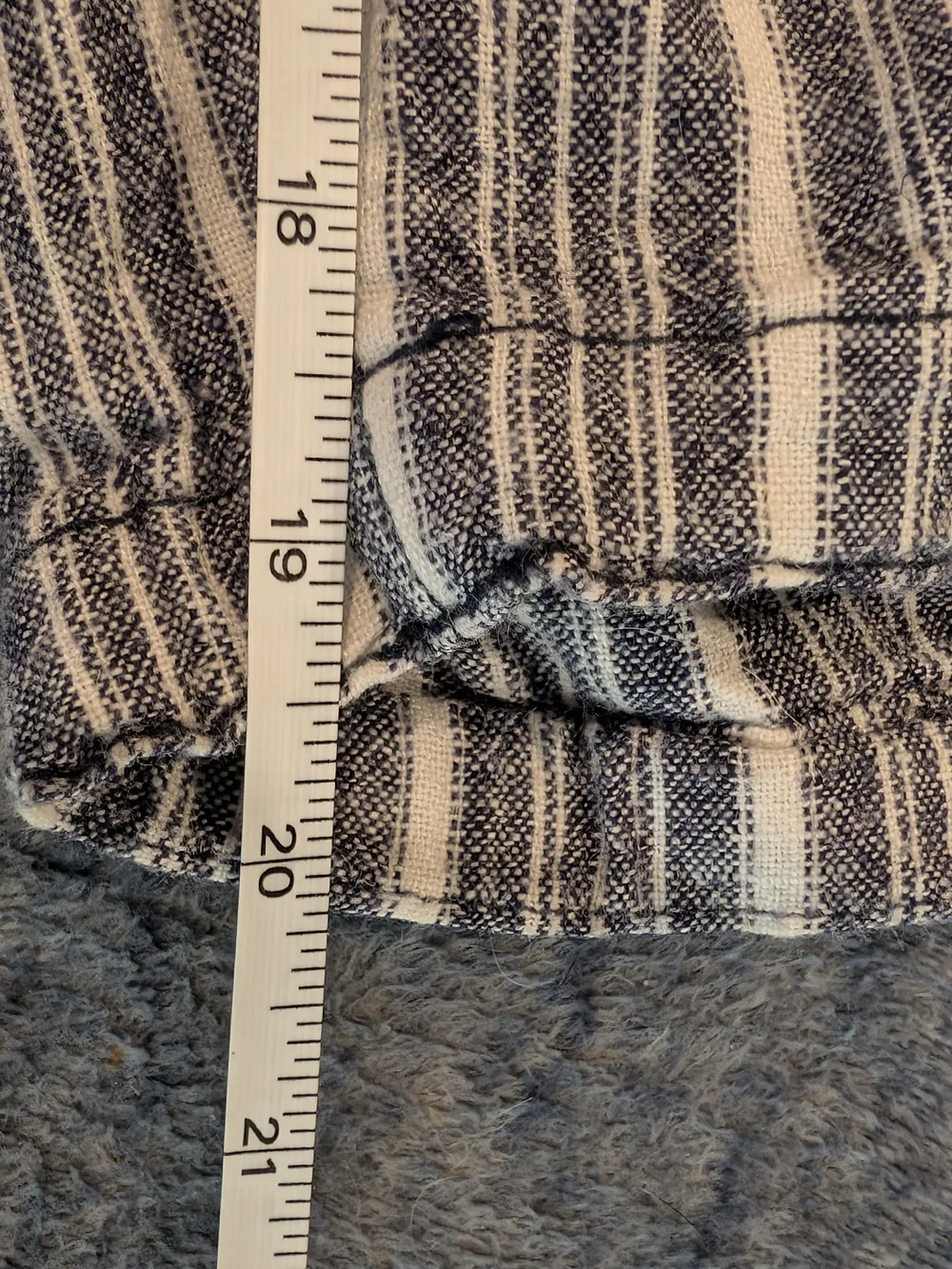 Lane Bryant 22/24 Navy and White Striped Linen Blend Pants